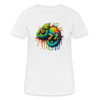 Chamäleon - Frauen T-Shirt atmungsaktiv - Weiß - Vorne - AI Model Female 172 dark (172cm)