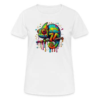 Caméléon - T-shirt respirant Femme - blanc - Devant - AI Model Female 172 dark (172cm)