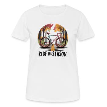 Scène de route cyclable d’automne - T-shirt respirant Femme - blanc - Devant - AI Model Female 172 dark (172cm)