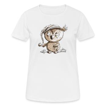 Kleine Nachteule Eule - Frauen T-Shirt atmungsaktiv - Weiß - Vorne - AI Model Female 172 dark (172cm)