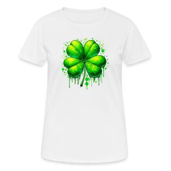 Trèfle à quatre feuilles - T-shirt respirant Femme - blanc - Devant - AI Model Female 172 dark (172cm)