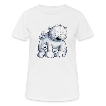 Ours polaire avec ours polaire Bébé I Ours polaire - T-shirt respirant Femme - blanc - Devant - AI Model Female 172 dark (172cm)