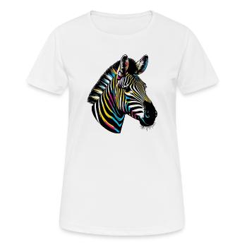 Zebra - Frauen T-Shirt atmungsaktiv - Weiß - Vorne - AI Model Female 172 dark (172cm)