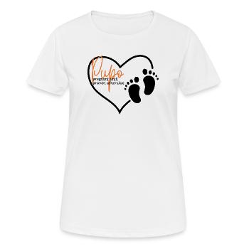 Pupo - Frauen T-Shirt atmungsaktiv - Weiß - Vorne - AI Model Female 172 dark (172cm)