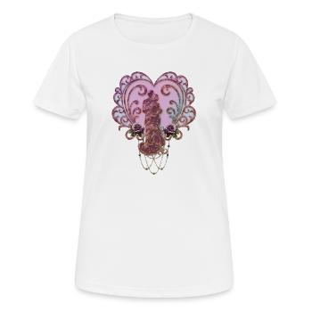 Dans l’étreinte du cœur. - T-shirt respirant Femme - blanc - Devant - AI Model Female 172 dark (172cm)