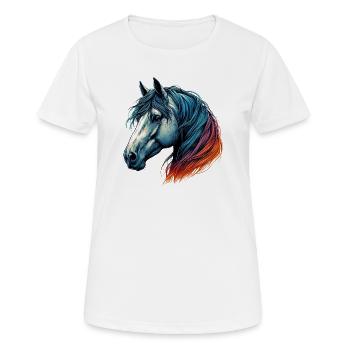 Cheval - T-shirt respirant Femme - blanc - Devant - AI Model Female 172 dark (172cm)