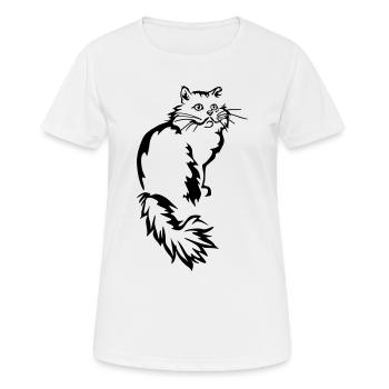 Perser - Perserkatze - Frauen T-Shirt atmungsaktiv - Weiß - Vorne - AI Model Female 172 dark (172cm)