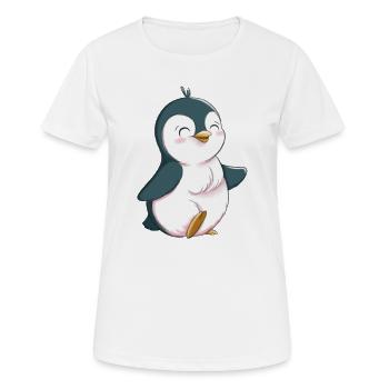 Pingouin mignon - T-shirt respirant Femme - blanc - Devant - AI Model Female 172 dark (172cm)