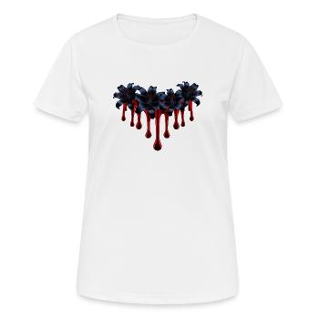 Nachtblüten Tropfenbild - Frauen T-Shirt atmungsaktiv - Weiß - Vorne - AI Model Female 172 dark (172cm)