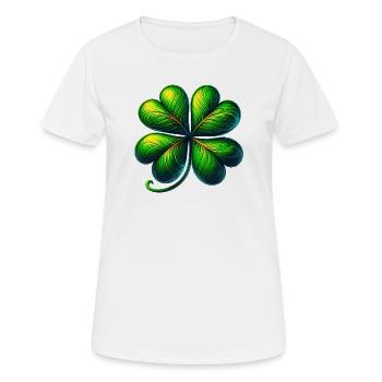 Trèfle à quatre feuilles - T-shirt respirant Femme - blanc - Devant - AI Model Female 172 dark (172cm)