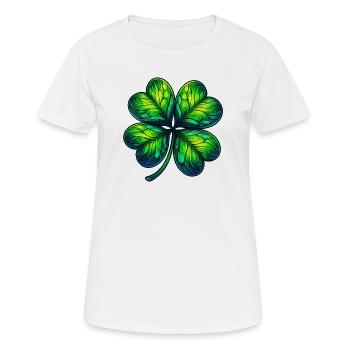 Trèfle à quatre feuilles - T-shirt respirant Femme - blanc - Devant - AI Model Female 172 dark (172cm)