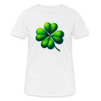 Four-leaf clover - Women's Breathable T-Shirt - white - Front - AI Model Female 172 dark (172cm)