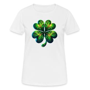 Trèfle à quatre feuilles - T-shirt respirant Femme - blanc - Devant - AI Model Female 172 dark (172cm)