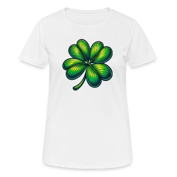 Trèfle à quatre feuilles - T-shirt respirant Femme - blanc - Devant - AI Model Female 172 dark (172cm)