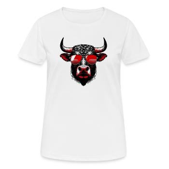 Stier - Frauen T-Shirt atmungsaktiv - Weiß - Vorne - AI Model Female 172 dark (172cm)