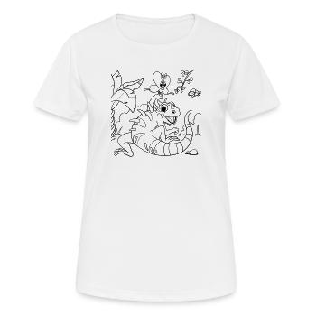 Iguana Jungle Coloring Page Hand Illustrated - Women's Breathable T-Shirt - white - Front - AI Model Female 172 dark (172cm)