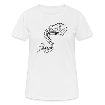 Jellyfish Kawaii coloring page hand-illustrated - Women's Breathable T-Shirt - white - Front - AI Model Female 172 dark (172cm)