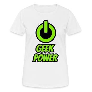 Geek power - Women's Breathable T-Shirt - white - Front - AI Model Female 172 dark (172cm)