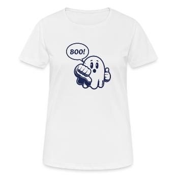 Fantôme, BOO, Boo, pouces vers le bas, drôle, drôle - T-shirt respirant Femme - blanc - Devant - AI Model Female 172 dark (172cm)