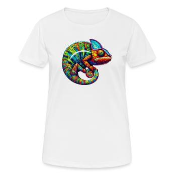 Chamäleon - Frauen T-Shirt atmungsaktiv - Weiß - Vorne - AI Model Female 172 dark (172cm)
