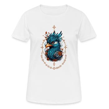 Charming and majestic blue bird. - Women's Breathable T-Shirt - white - Front - AI Model Female 172 dark (172cm)