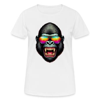 Gorilla - Frauen T-Shirt atmungsaktiv - Weiß - Vorne - AI Model Female 172 dark (172cm)
