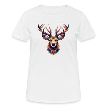Cerf - T-shirt respirant Femme - blanc - Devant - AI Model Female 172 dark (172cm)