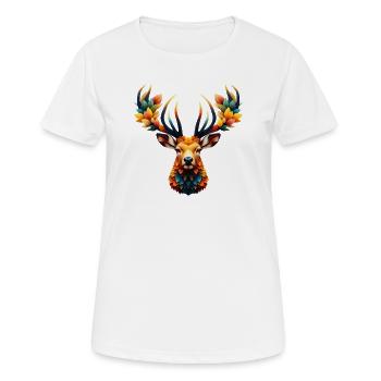 Hirsch - Frauen T-Shirt atmungsaktiv - Weiß - Vorne - AI Model Female 172 dark (172cm)
