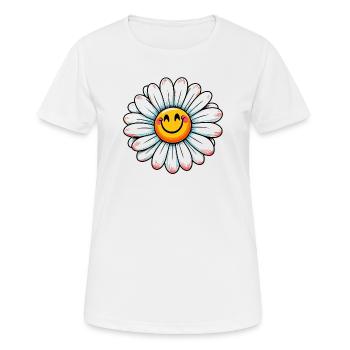 Pâquerette - T-shirt respirant Femme - blanc - Devant - AI Model Female 172 dark (172cm)