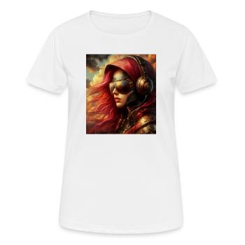 Steampunk Flieger - Frauen T-Shirt atmungsaktiv - Weiß - Vorne - AI Model Female 172 dark (172cm)