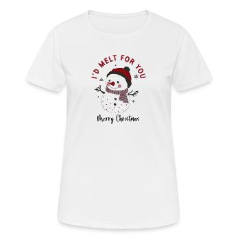 Süßer Weihnachtsschneemann, den ich für dich schmelzen würde - Frauen T-Shirt atmungsaktiv - Weiß - Vorne - AI Model Female 172 dark (172cm)