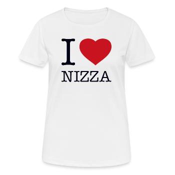 I LOVE NIZZA - Frauen T-Shirt atmungsaktiv - Weiß - Vorne - AI Model Female 172 dark (172cm)