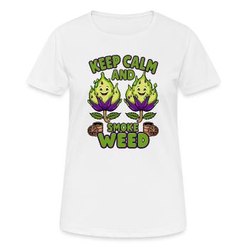 Funny Grass Flowers - Women's Breathable T-Shirt - white - Front - AI Model Female 172 dark (172cm)