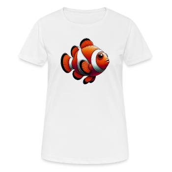 Poisson-clown - T-shirt respirant Femme - blanc - Devant - AI Model Female 172 dark (172cm)