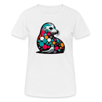 Siegel - Frauen T-Shirt atmungsaktiv - Weiß - Vorne - AI Model Female 172 dark (172cm)