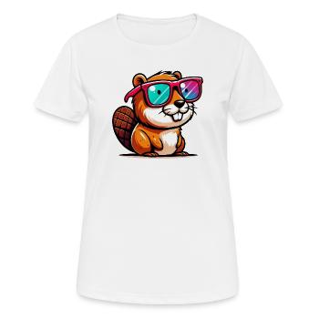 Bieber - Frauen T-Shirt atmungsaktiv - Weiß - Vorne - AI Model Female 172 dark (172cm)