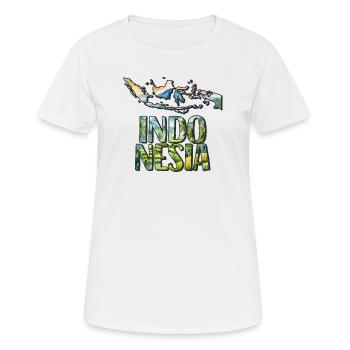 Aquarell Landkarte Indonesien - Frauen T-Shirt atmungsaktiv - Weiß - Vorne - AI Model Female 172 dark (172cm)