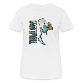 Aquarell Landkarte Thailand - Frauen T-Shirt atmungsaktiv - Weiß - Vorne - AI Model Female 172 dark (172cm)