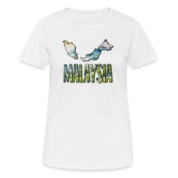 Aquarell Landkarte Malaysia - Frauen T-Shirt atmungsaktiv - Weiß - Vorne - AI Model Female 172 dark (172cm)