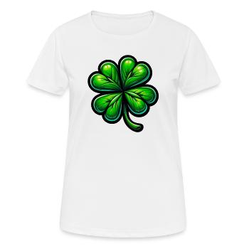 Trèfle à quatre feuilles - T-shirt respirant Femme - blanc - Devant - AI Model Female 172 dark (172cm)