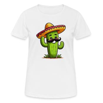 Kaktus - Frauen T-Shirt atmungsaktiv - Weiß - Vorne - AI Model Female 172 dark (172cm)