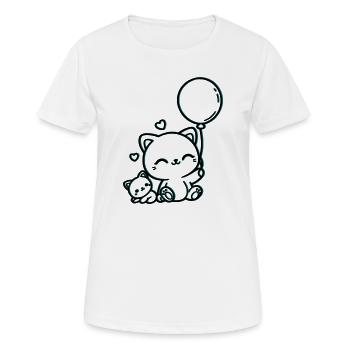Félin - T-shirt respirant Femme - blanc - Devant - AI Model Female 172 dark (172cm)