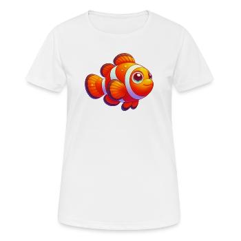 Poisson-clown - T-shirt respirant Femme - blanc - Devant - AI Model Female 172 dark (172cm)