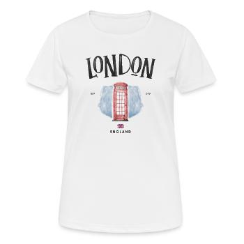 Londres Red Phone Booth Aquarelle - T-shirt respirant Femme - blanc - Devant - AI Model Female 172 dark (172cm)
