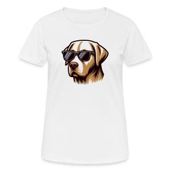 Cooler Labrador Hundekopf - Frauen T-Shirt atmungsaktiv - Weiß - Vorne - AI Model Female 172 dark (172cm)