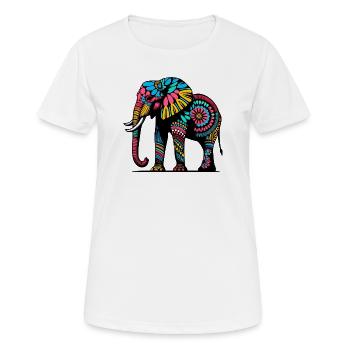 Éléphant - T-shirt respirant Femme - blanc - Devant - AI Model Female 172 dark (172cm)
