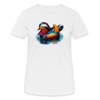 Canard mandarin - T-shirt respirant Femme - blanc - Devant - AI Model Female 172 dark (172cm)