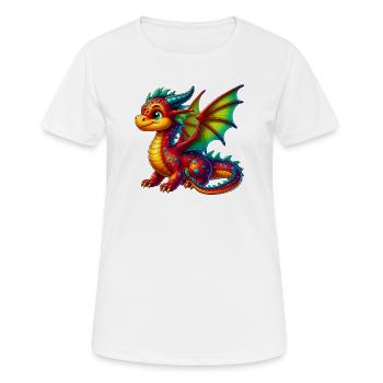 Drache - Frauen T-Shirt atmungsaktiv - Weiß - Vorne - AI Model Female 172 dark (172cm)