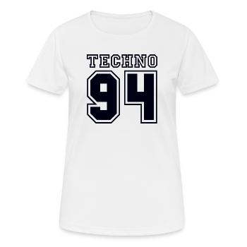 TECHNO 94 - Women's Breathable T-Shirt - white - Front - AI Model Female 172 dark (172cm)
