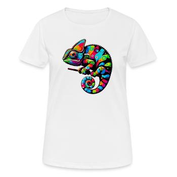 Caméléon - T-shirt respirant Femme - blanc - Devant - AI Model Female 172 dark (172cm)
